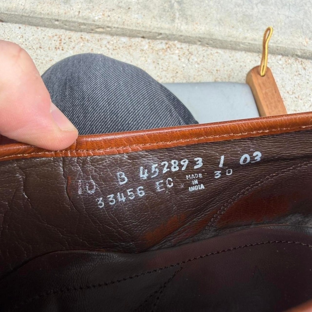 Vintage 80's Florsheim Burnt Orange slip on leather loafers size tagged 10 B - Picture 8 of 8